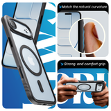 Reovo - Hoesje geschikt voor iPhone Air - Zwart - Transparant - geschikt voor MagSafe - Anti-slip case