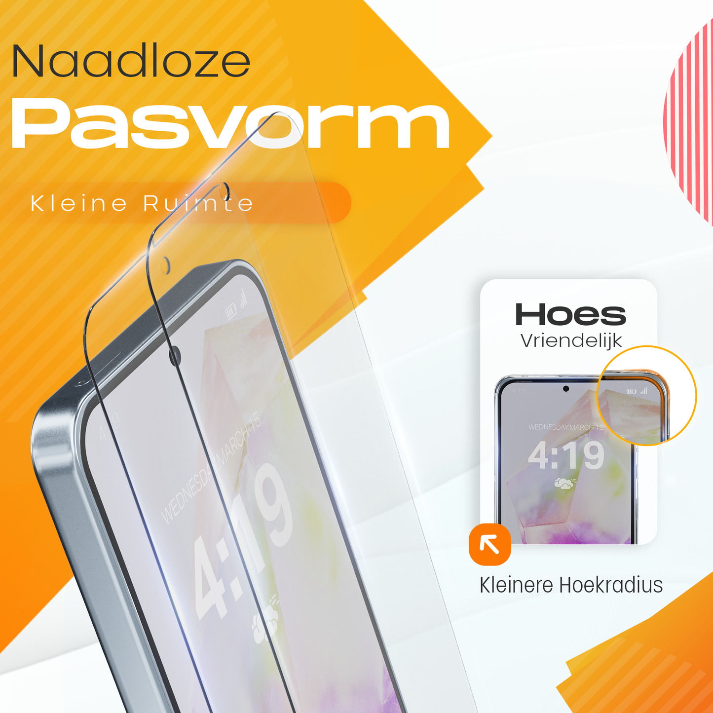 Solutionss4 Screenprotector voor Samsung Galaxy A35 – Case Vriendelijk