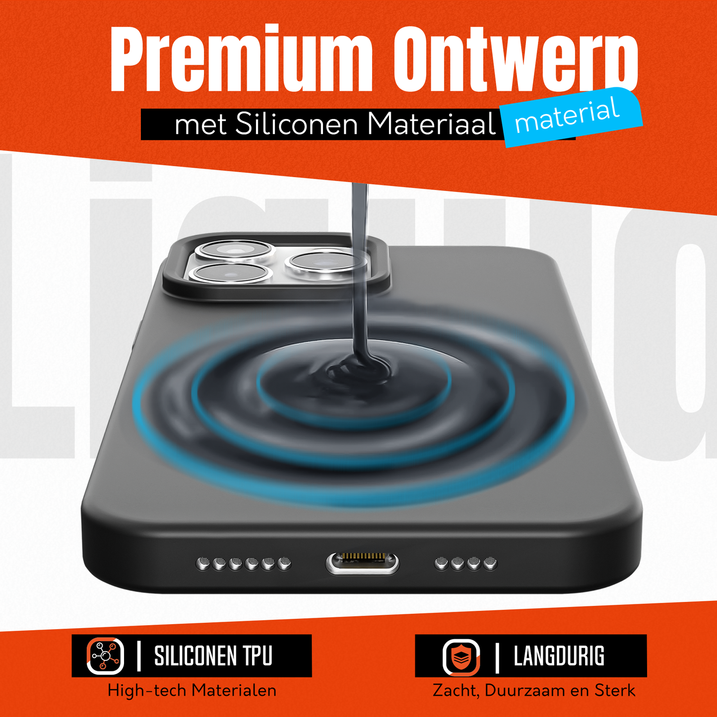 My Case Zwarte Siliconen Hoes voor iPhone 14 Pro Max – Slank Maar Beschermend