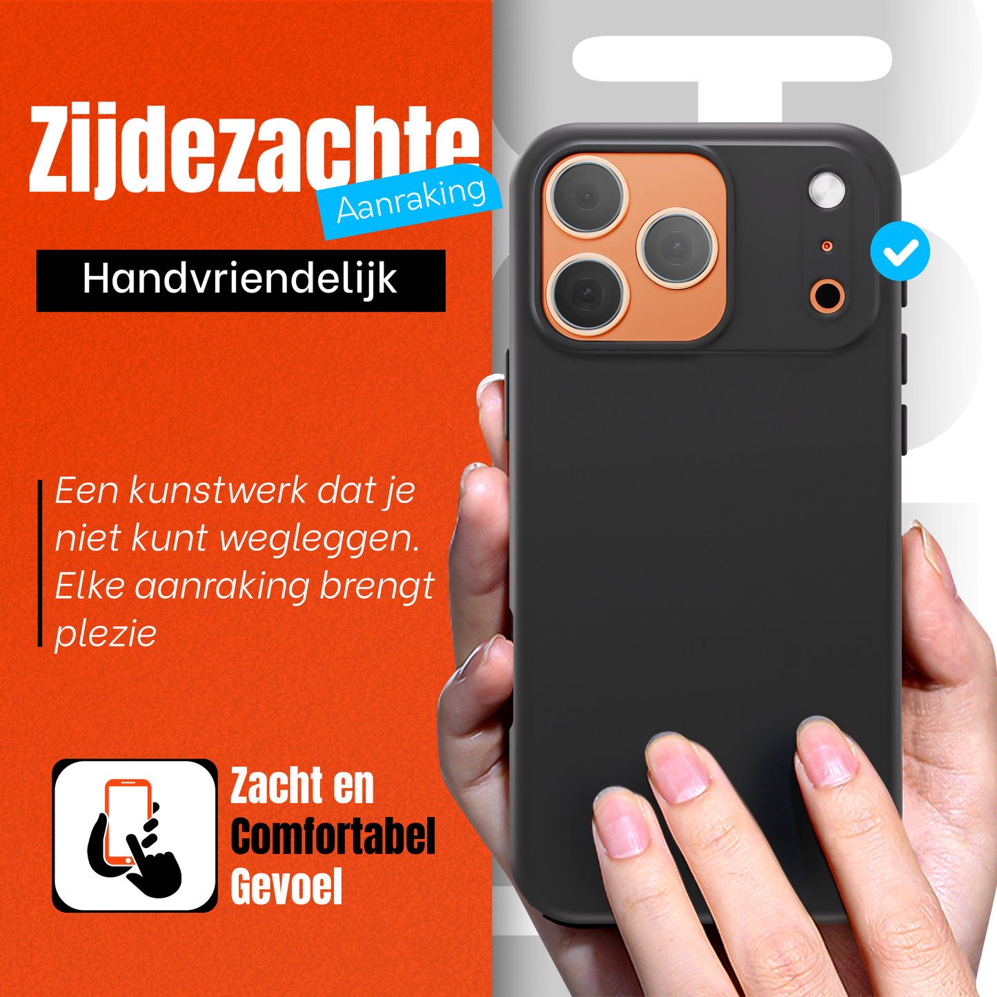 iPhone 17 Pro Hoesje Zwart - screen protector