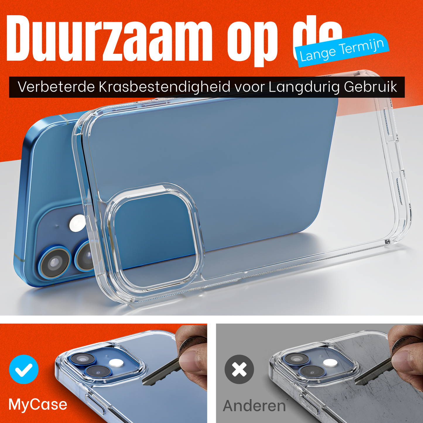 My Case Transparante Hoes voor iPhone 12/12 Pro – Langdurig Helder