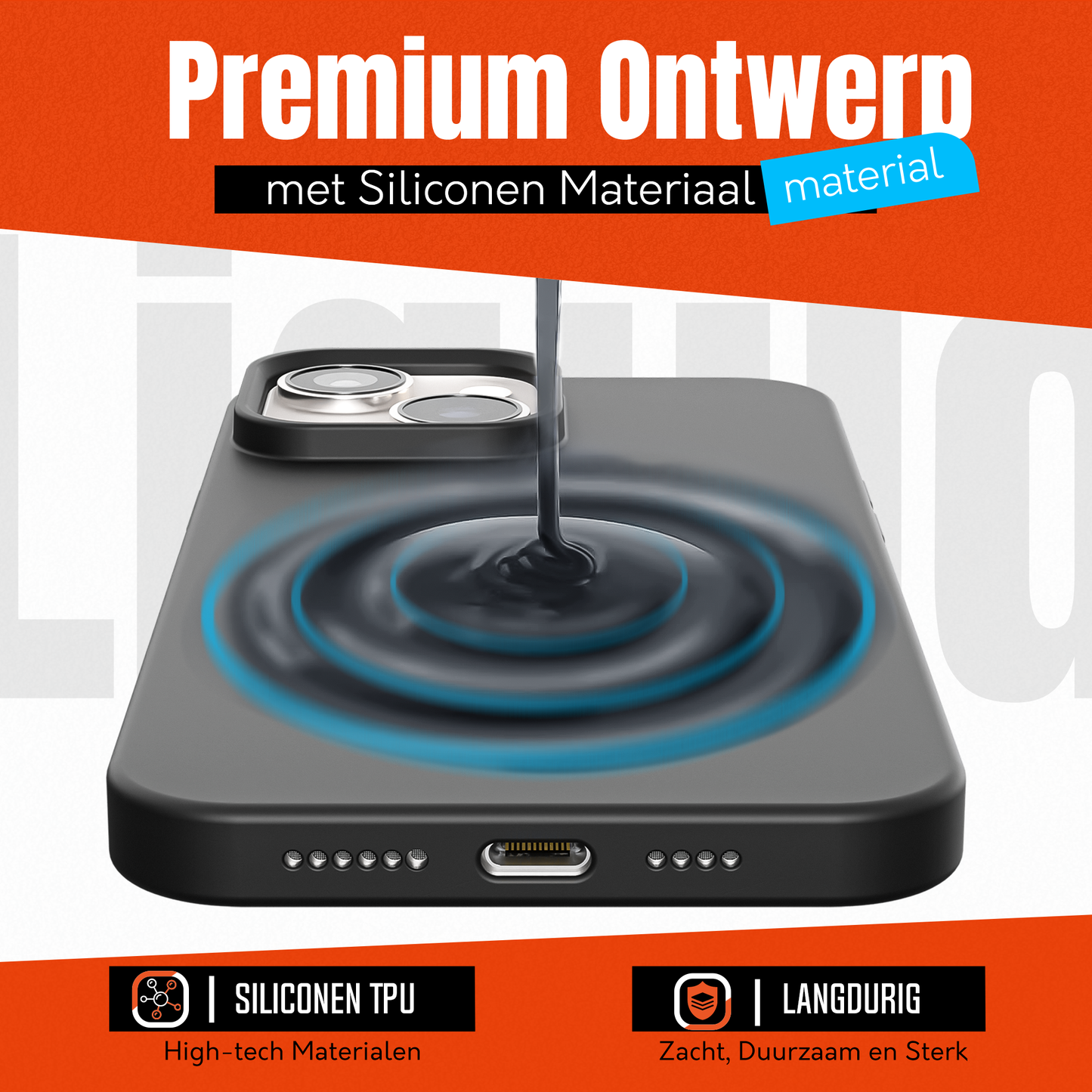 My Case Zwarte Siliconen Hoes voor iPhone 13 Mini – Slank Maar Beschermend