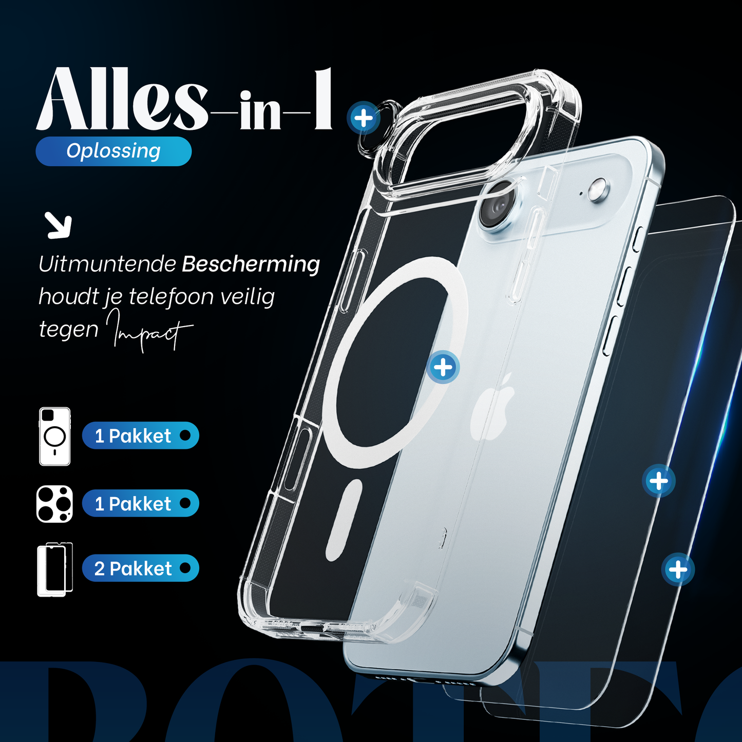 iPhone 17 Air hoesje Transparant - screenprotector - camera protector