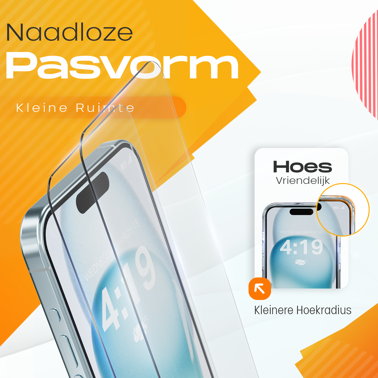 Solutionss4 Screenprotector voor iPhone 15 – Case Vriendelijk