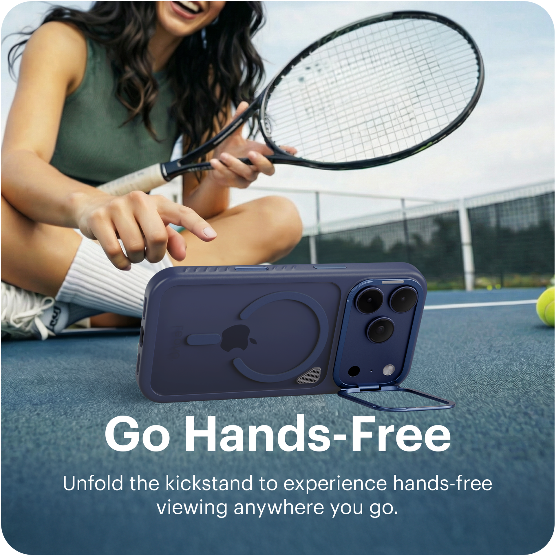 iPhone 17 Pro Max Camera Stand case Donker Blauw