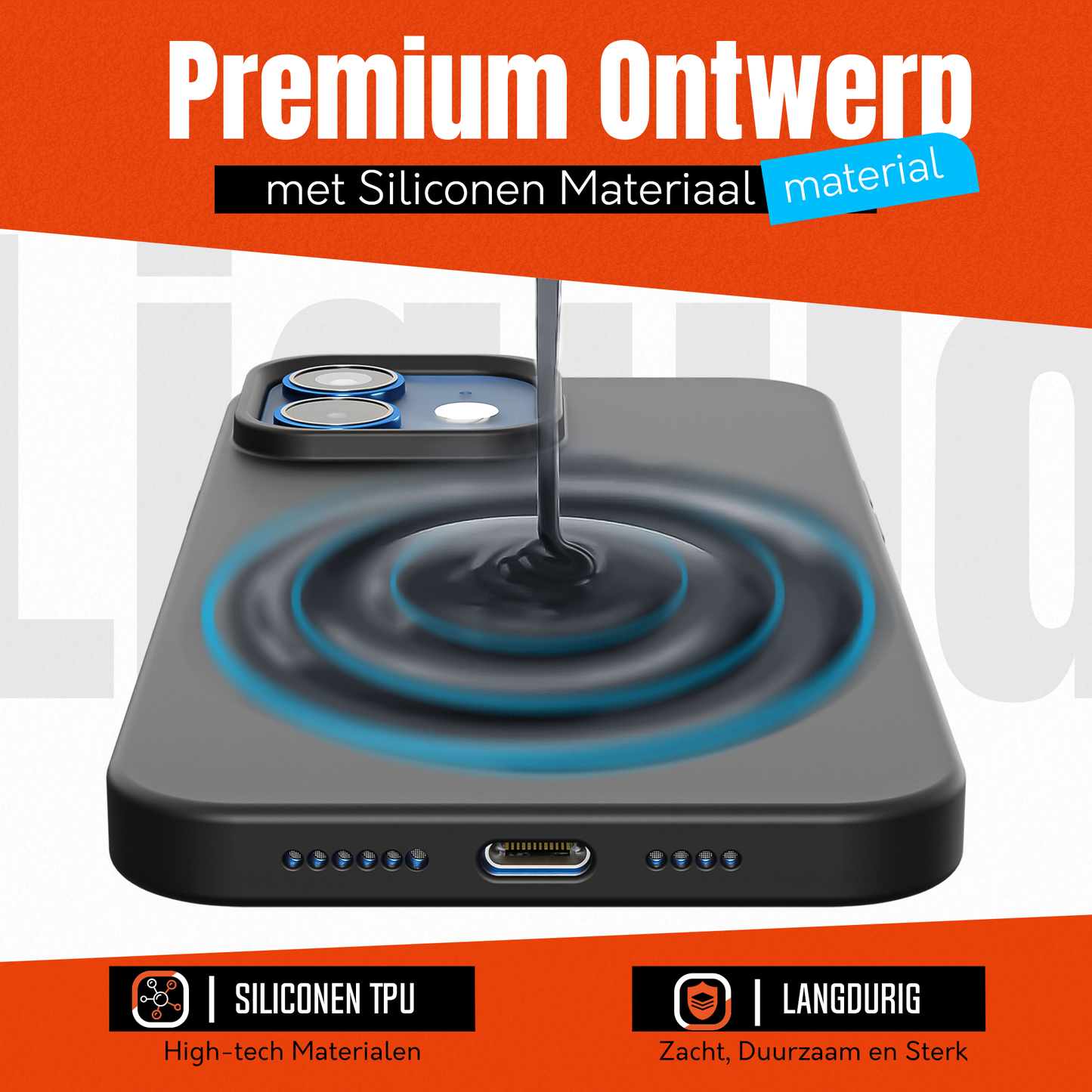 My Case Zwarte Siliconen Hoes voor iPhone 12/12 Pro – Slank Maar Beschermend