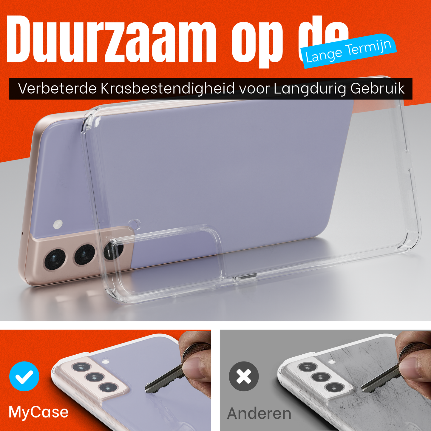 My Case Transparante Hoes voor Samsung Galaxy S21 – Langdurig Helder