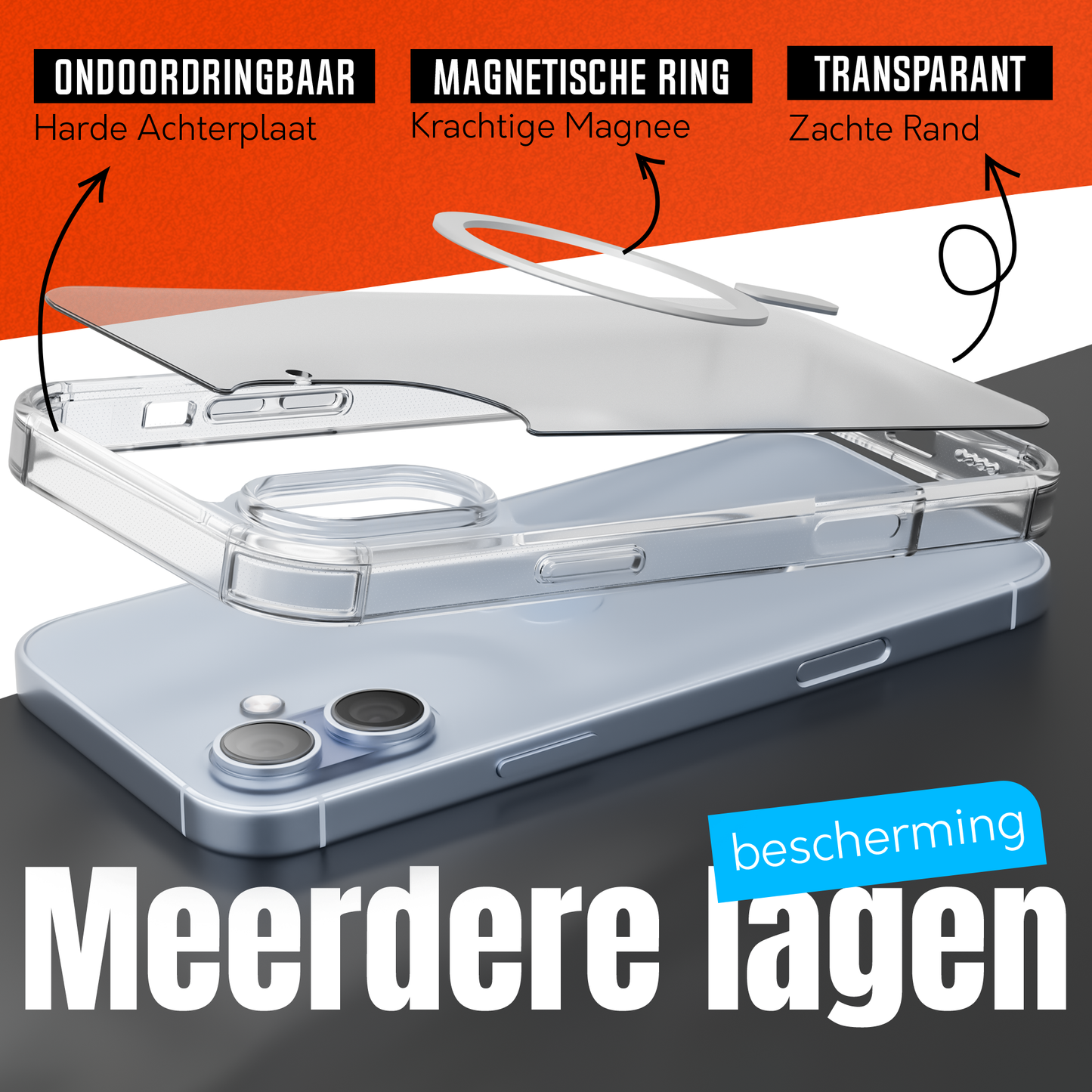 iPhone 17 hoesje Magsafe Transparant