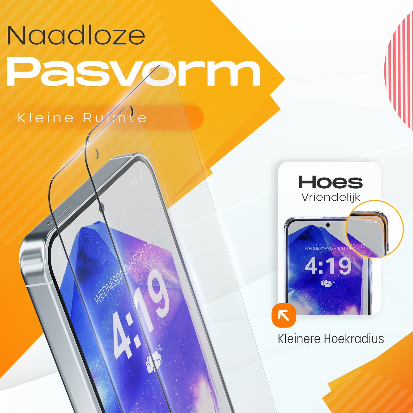 Solutionss4 Screenprotector voor Samsung Galaxy A54 – Case Vriendelijk