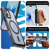 Reovo - Hoesje geschikt voor iPhone 17- Zwart - Transparant - geschikt voor MagSafe - Anti-slip case