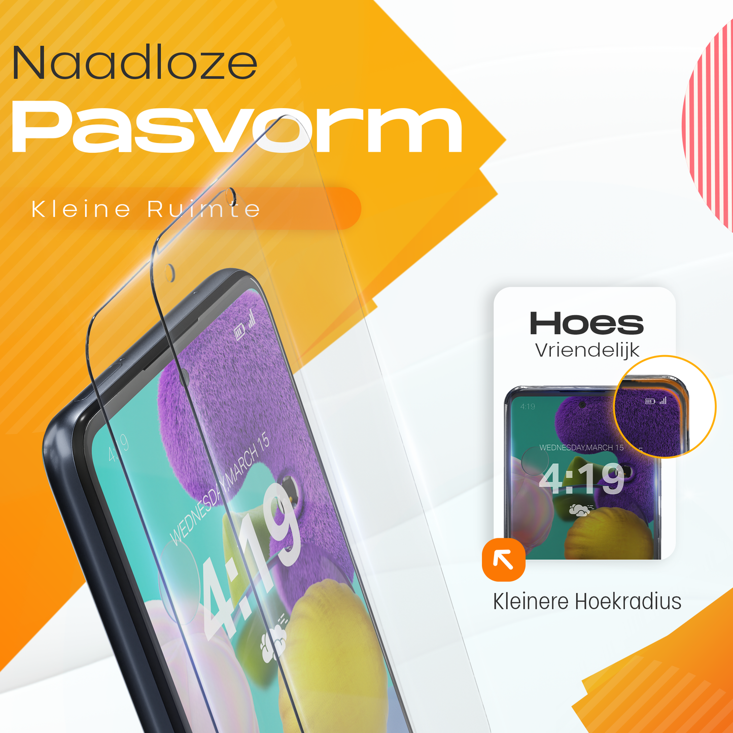 Solutionss4 Screenprotector voor Samsung Galaxy A51 – Case Vriendelijk