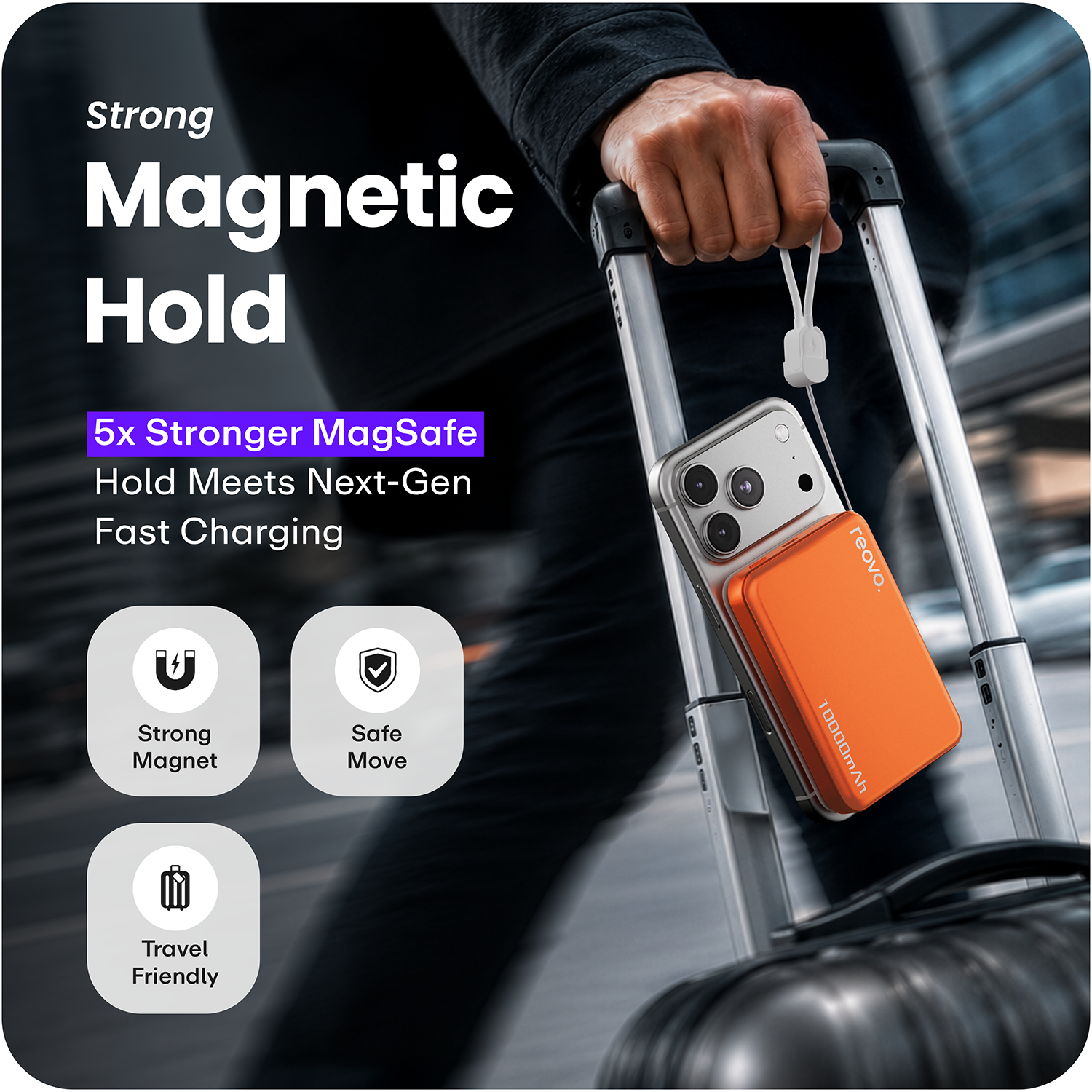 Powerbank 10.000 mAh - 25W - Q2.2 - Geschikt voor MagSafe systeem - Powerbanks - Magnetisch opladen - Snellader - Noodpakket - Draadloos opladen - Met USB-C Poort
