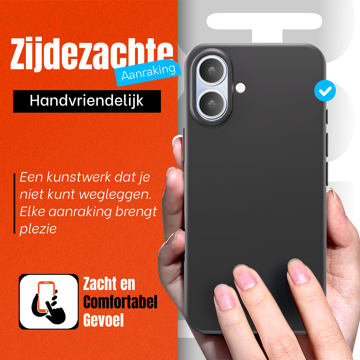 iPhone 17 hoesje Zwart - screen protector