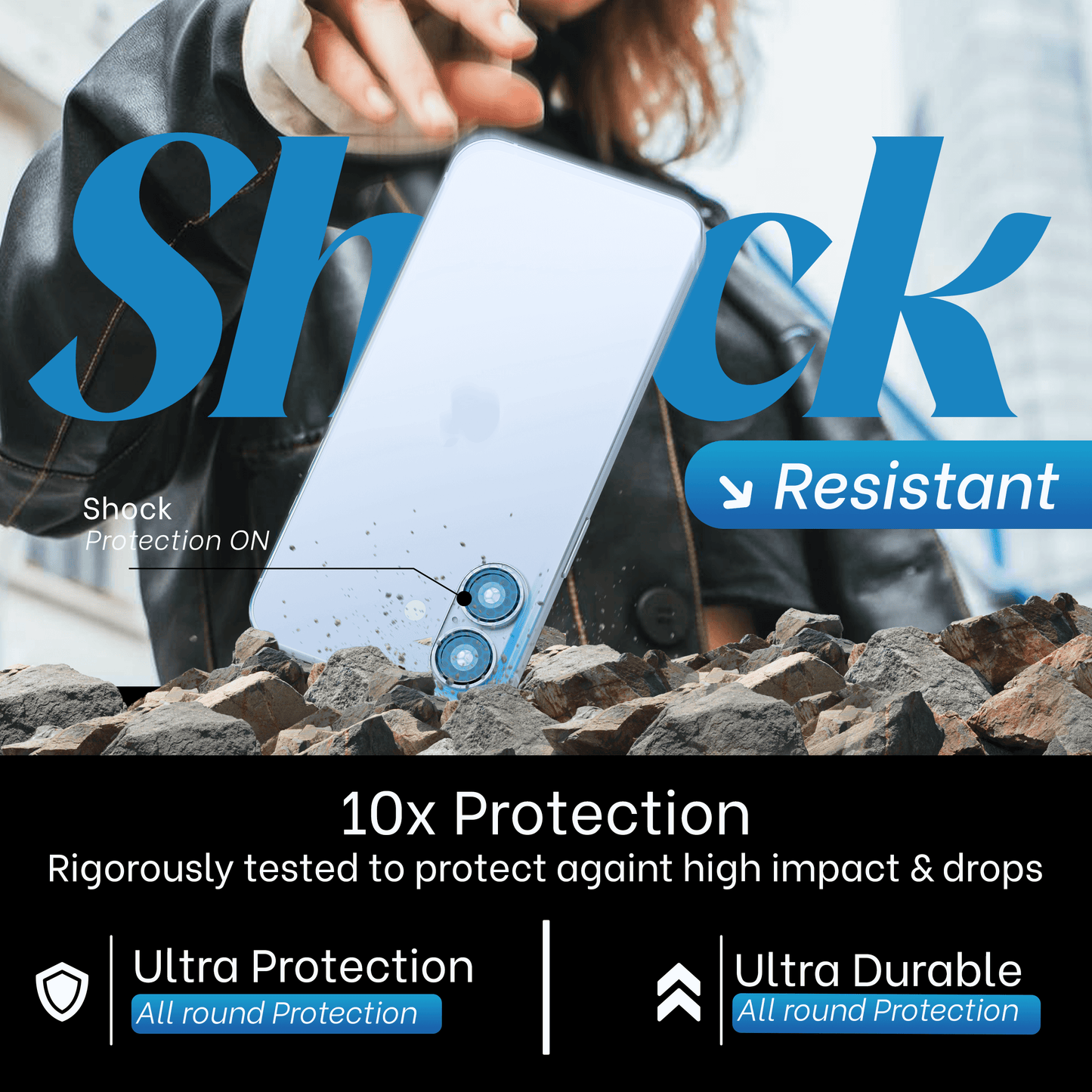 REOVO Camera Protector – Geschikt voor iPhone 17 - 0.05mm Slim Fit – Nevel Blauw -Titanium Frame – Anti-Kras & Schokbestendig