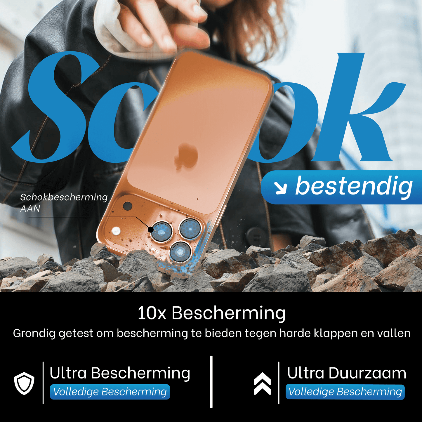 REOVO Camera Protector – Geschikt voor iPhone 17 Pro - 0.05mm Slim Fit – Oranje -Titanium Frame – Anti-Kras & Schokbestendig
