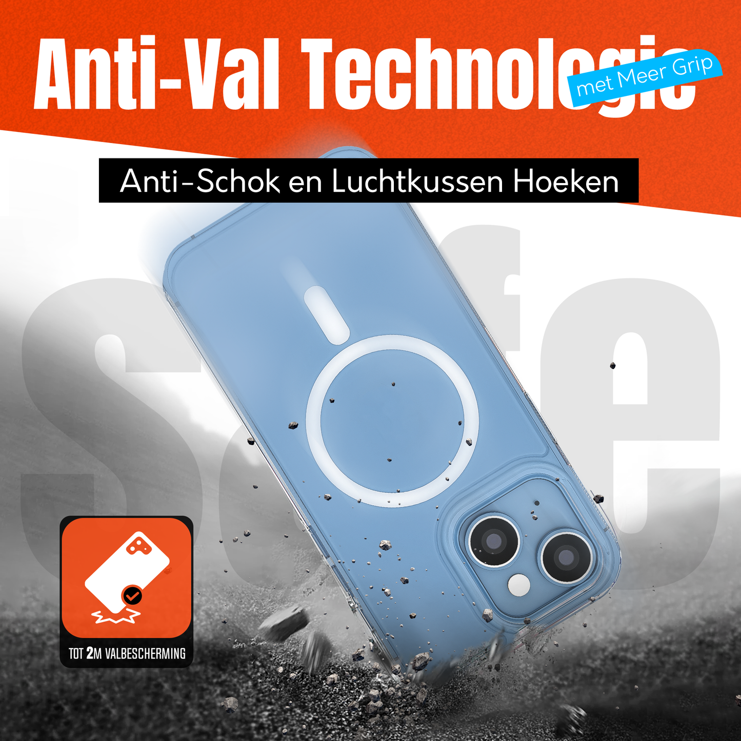 My Case Transparant MagSafe Hoesje voor iPhone 14 – Slank, Sterk & MagSafe-Klaar