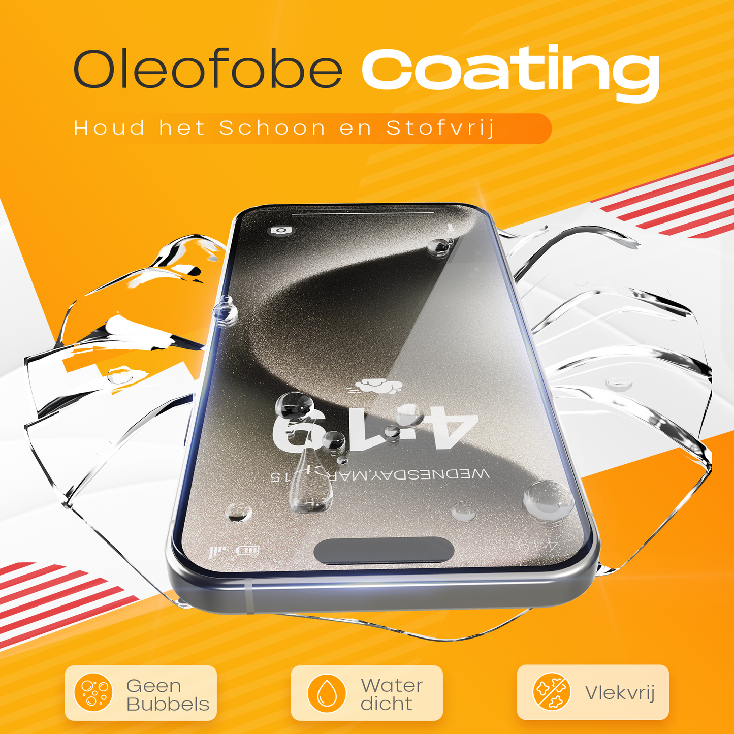 Solutionss4 Screenprotector voor iPhone 15 Pro – Case Vriendelijk