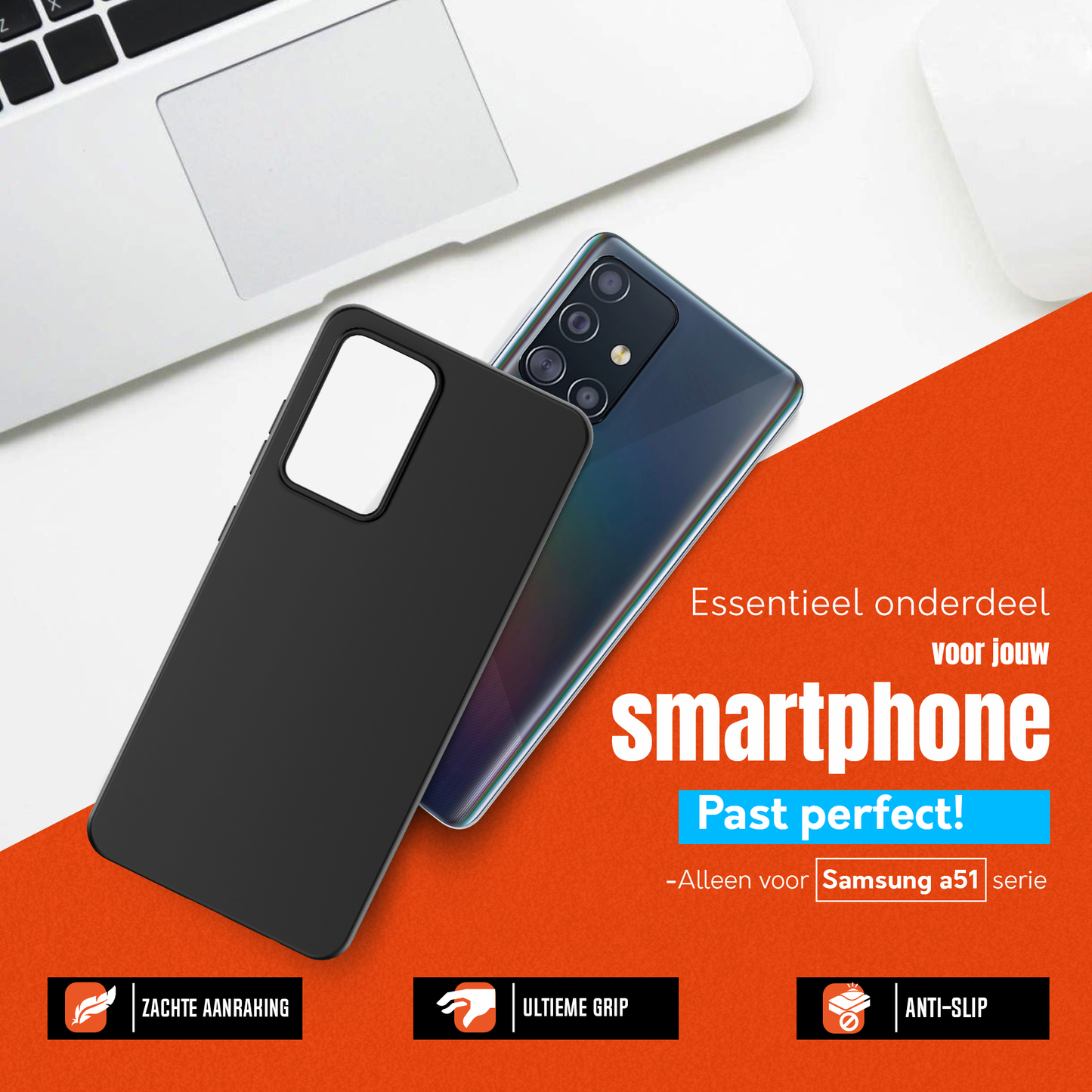 My Case Zwarte Siliconen Hoes voor Samsung Galaxy A51 – Slank Maar Beschermend
