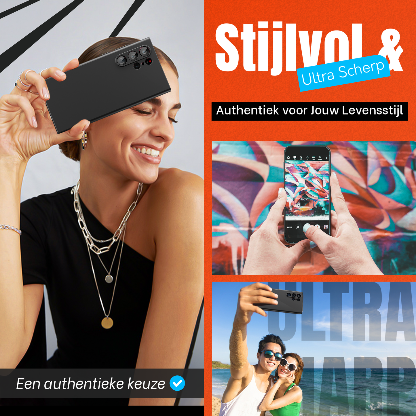My Case Combo: Zwarte Siliconen Hoes met 2 Screenprotectors voor Samsung Galaxy S22 Ultra – Extra Veiligheid