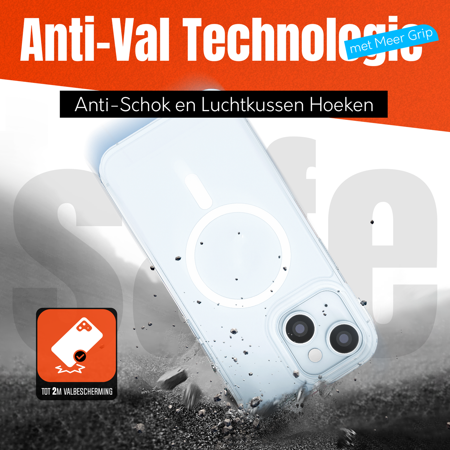 My Case Transparant MagSafe Hoesje voor iPhone 15 – Slank, Sterk & MagSafe-Klaar