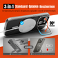 iPhone 15 Hoesje – Transparant MagSafe Case met Metalen Stand & Oranje Button