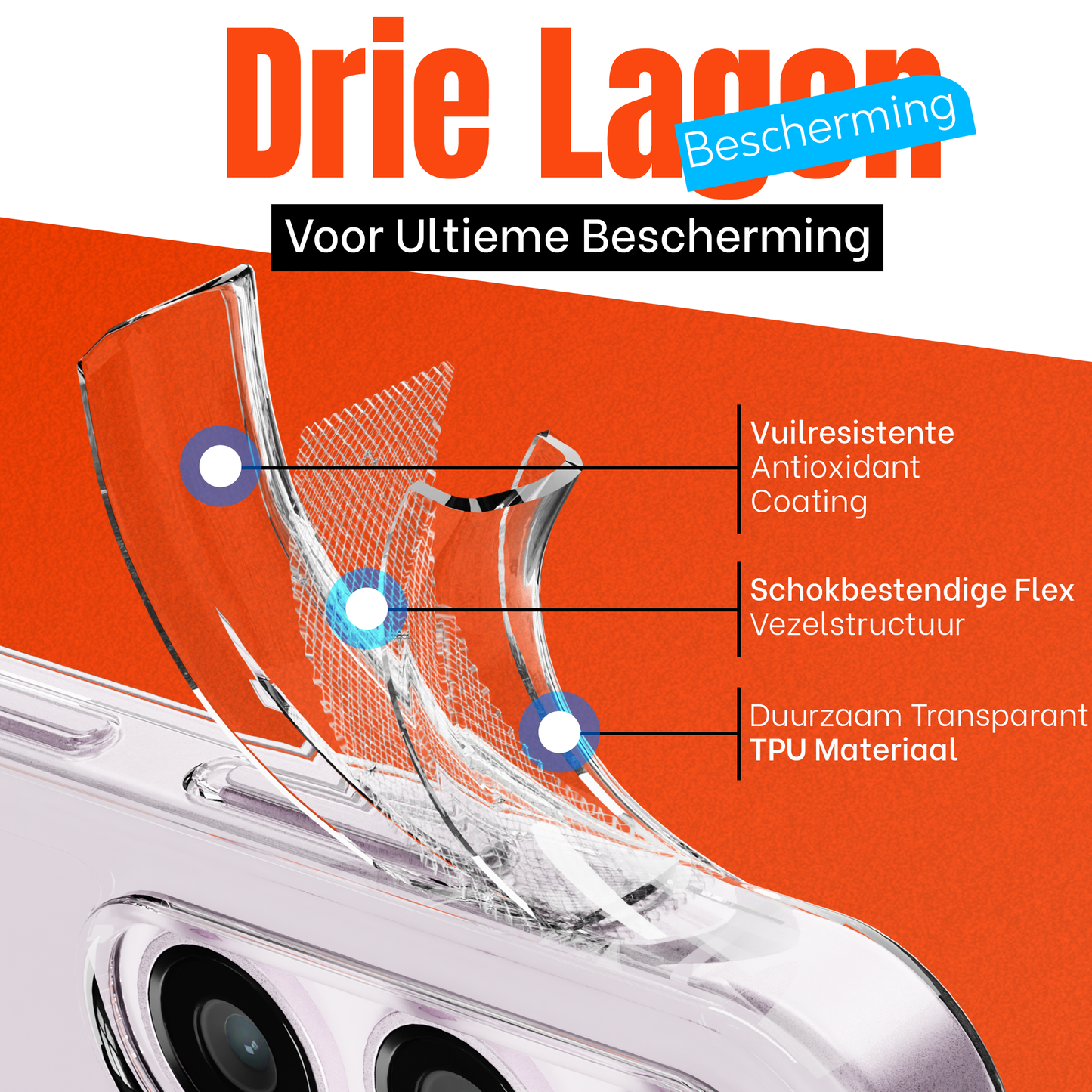 My Case Transparante Hoes voor Samsung Galaxy S23 – Langdurig Helder