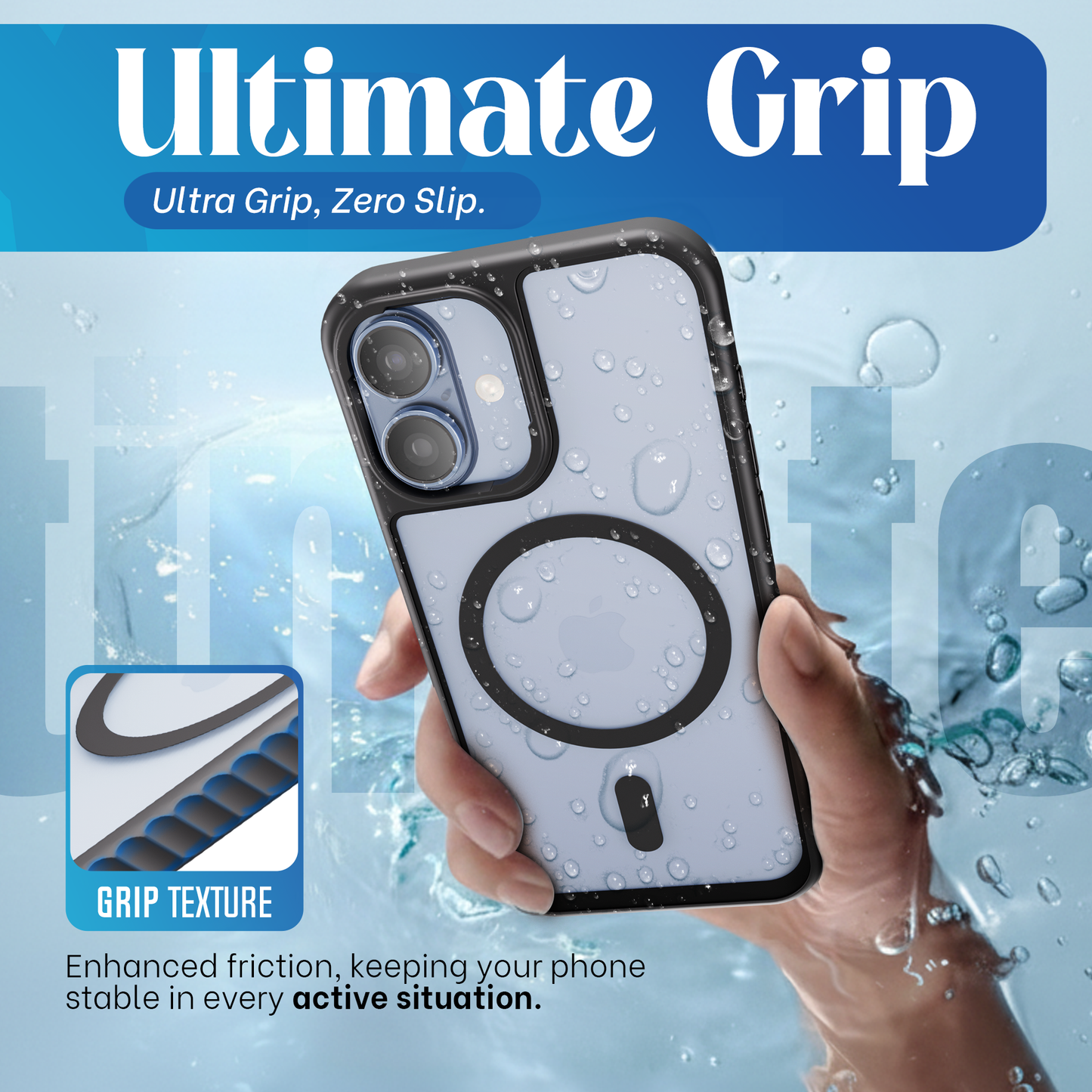 Reovo - Hoesje geschikt voor iPhone 17- Zwart - Transparant - geschikt voor MagSafe - Anti-slip case