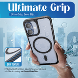 Reovo - Hoesje geschikt voor iPhone 17- Zwart - Transparant - geschikt voor MagSafe - Anti-slip case