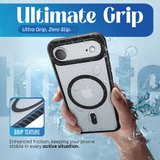 Reovo - Hoesje geschikt voor iPhone Air - Zwart - Transparant - geschikt voor MagSafe - Anti-slip case