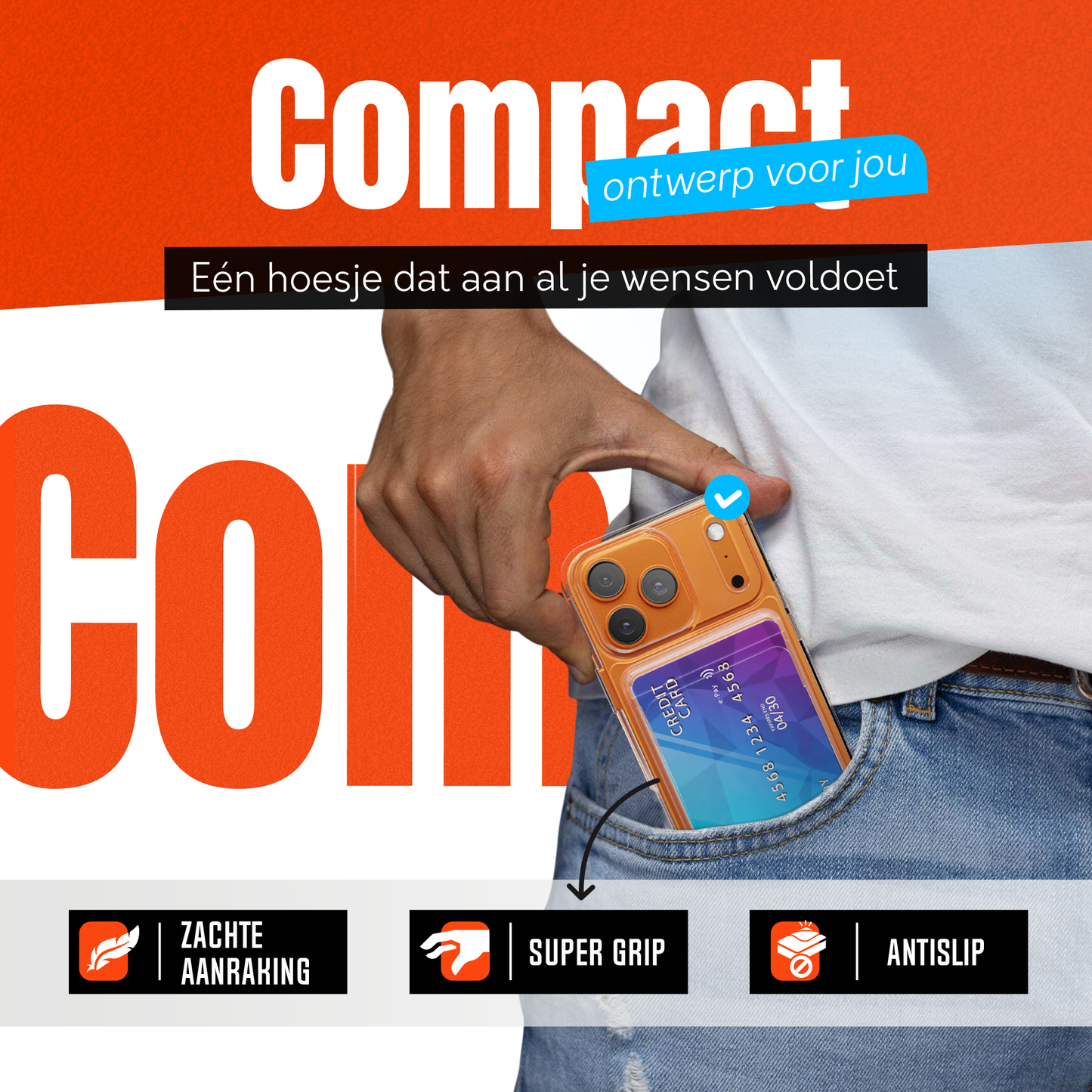 iPhone 17 Pro Max hoesje Pasjeshouder Transparant