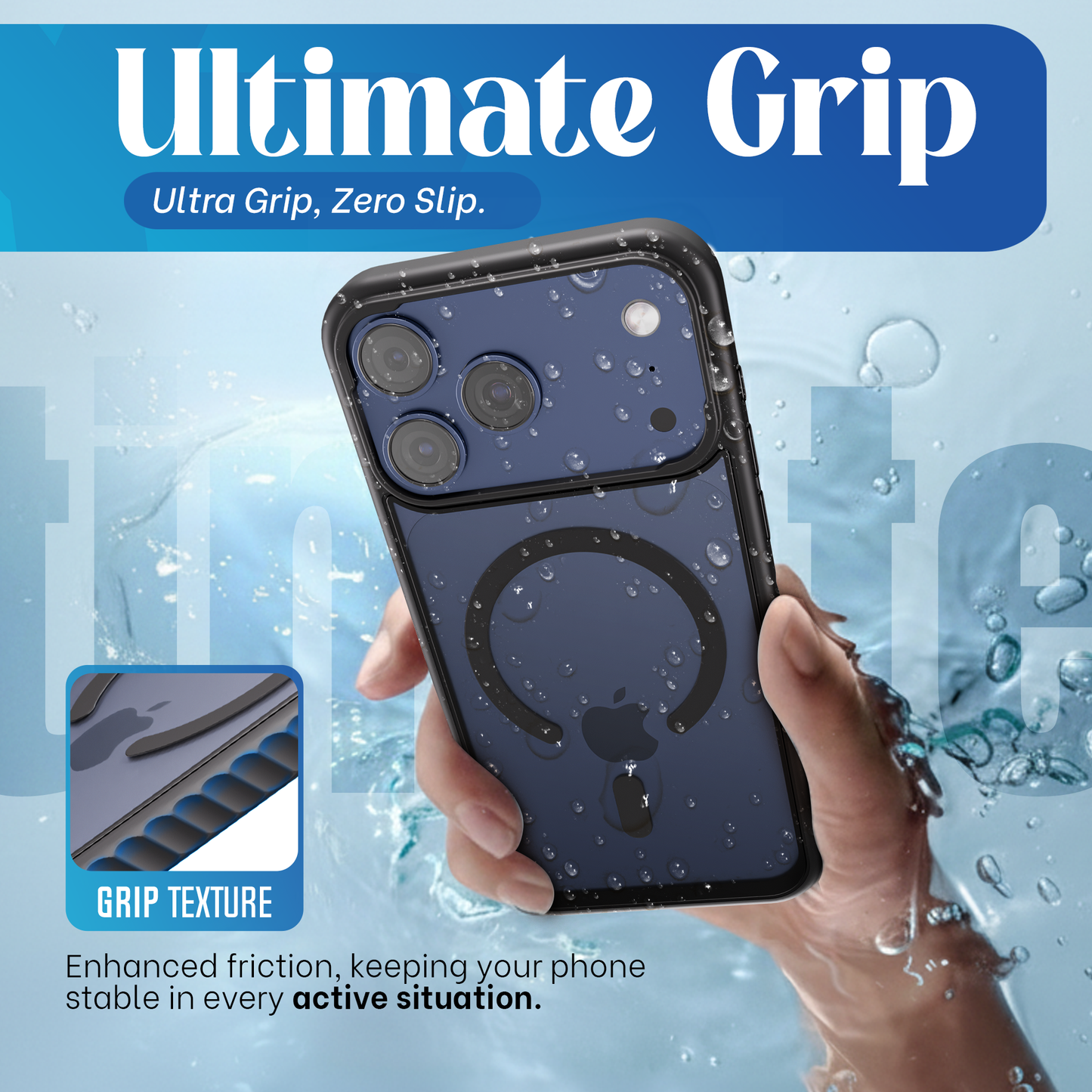 Reovo - Hoesje geschikt voor iPhone 17 Pro Max - Zwart - Transparant - geschikt voor MagSafe - Anti-slip case