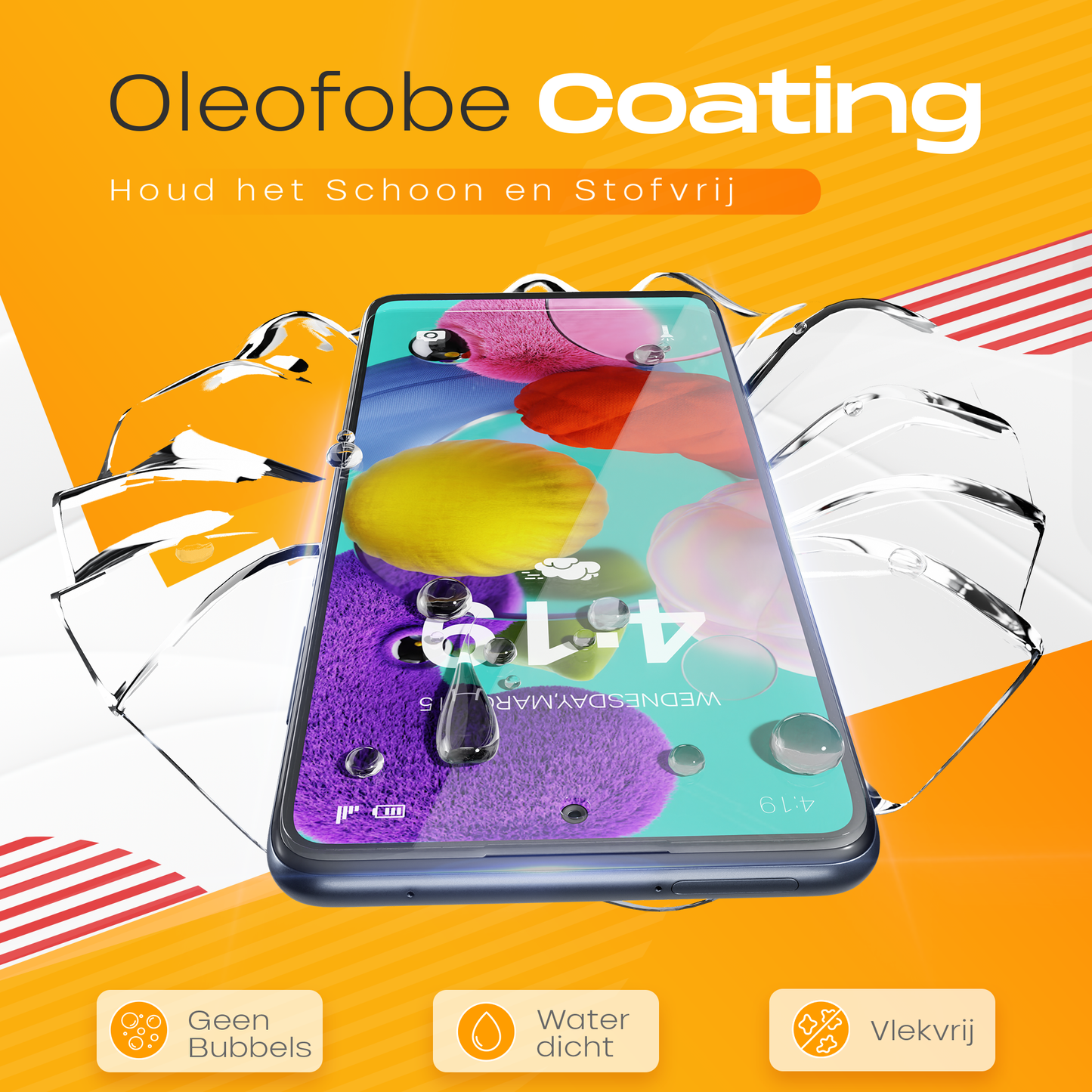 Solutionss4 Screenprotector voor Samsung Galaxy A51 – Case Vriendelijk