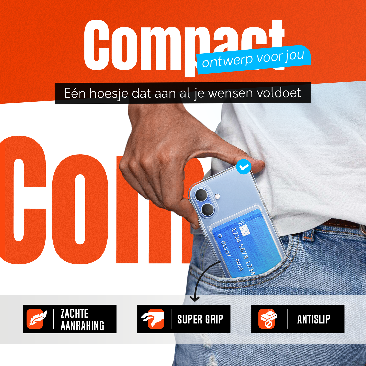 iPhone 17 hoesje Pasjeshouder Transparant