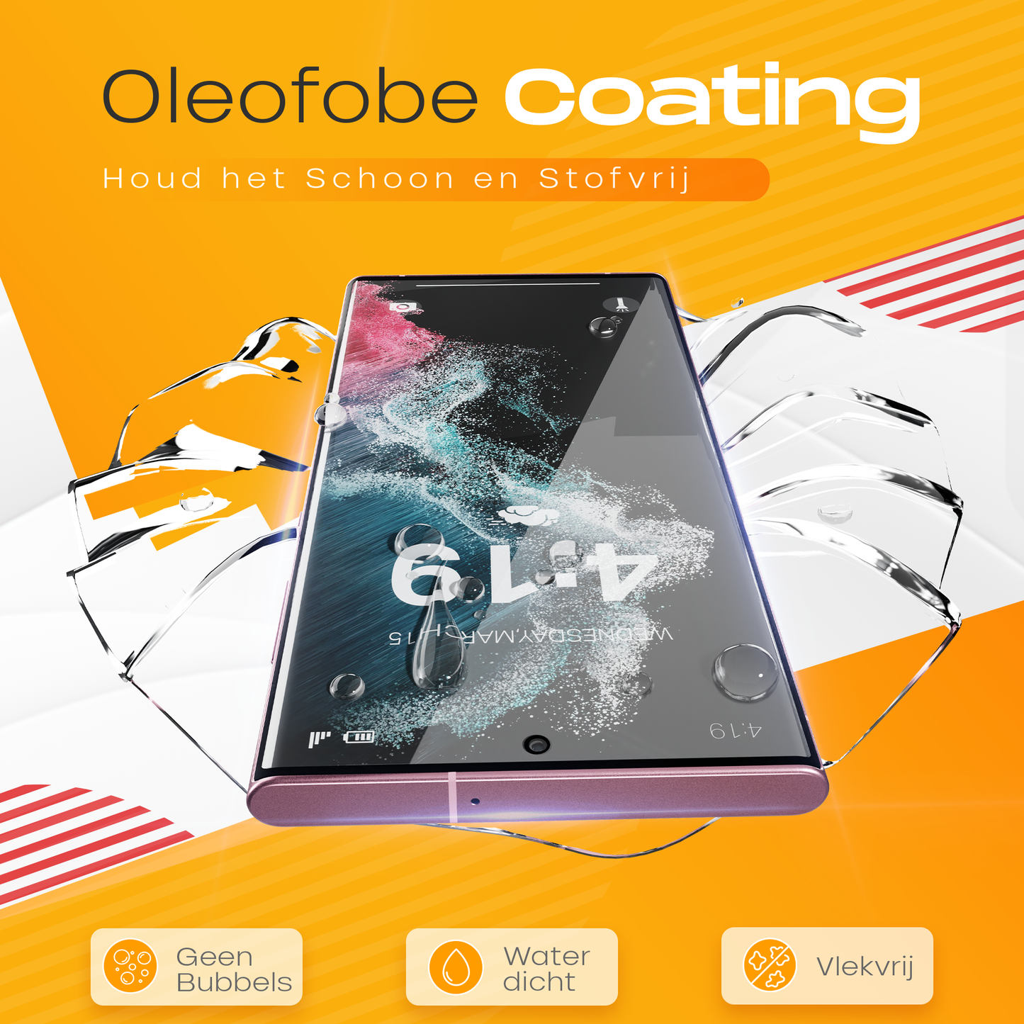 Solutionss4 Screenprotector voor Samsung Galaxy S22 Ultra – Case Vriendelijk