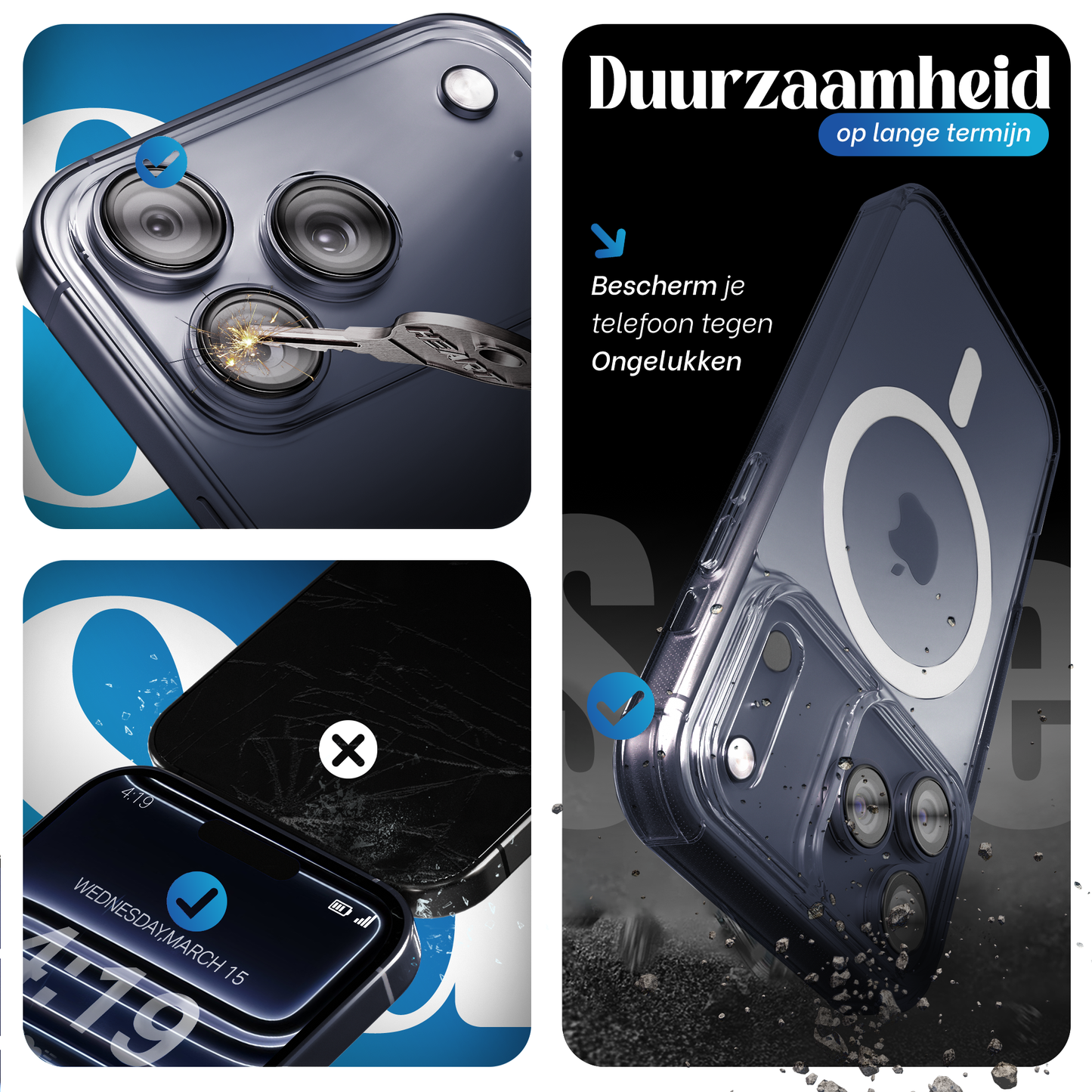 iPhone 17 Pro hoesje Transparant - screenprotector - camera protector