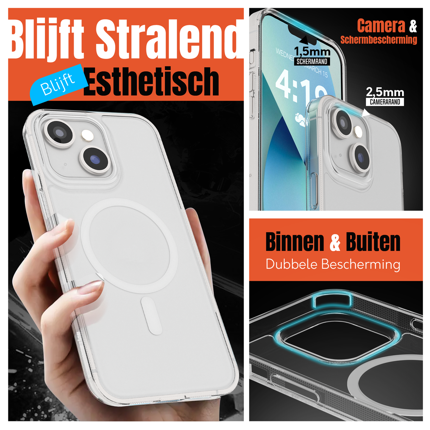 My Case Transparant MagSafe Hoesje voor iPhone 13 – Slank, Sterk & MagSafe-Klaar