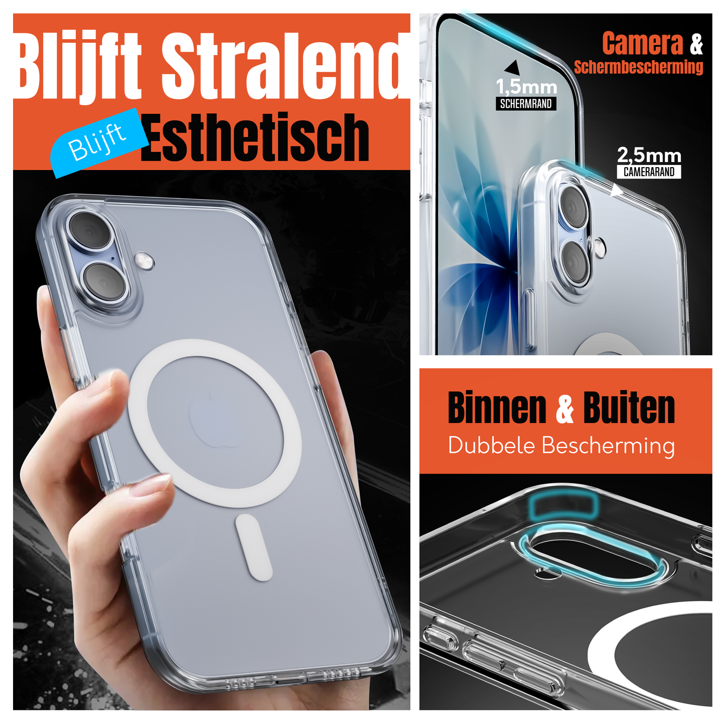 iPhone 17 hoesje Magsafe Transparant