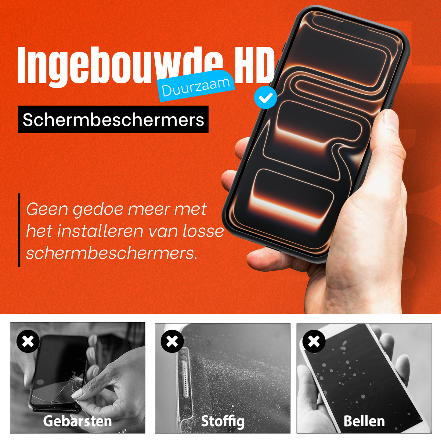 iPhone 17 Pro Hoesje Zwart - screen protector
