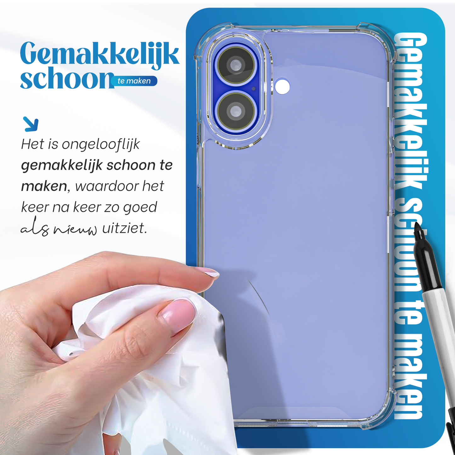 iTech Bumper Hoesje voor iPhone 16 – Slank, Schokbestendig & Beschermend