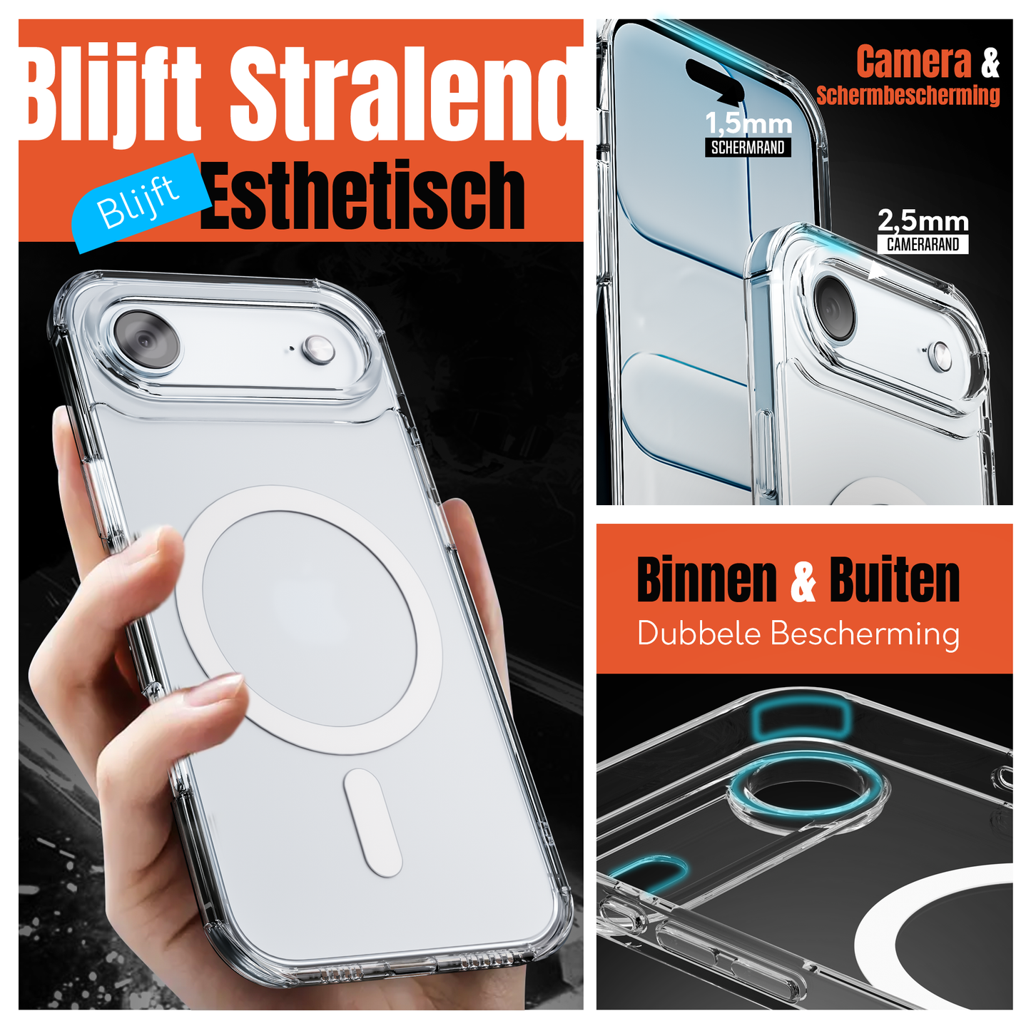iPhone 17 Air hoesje Magsafe Transparant