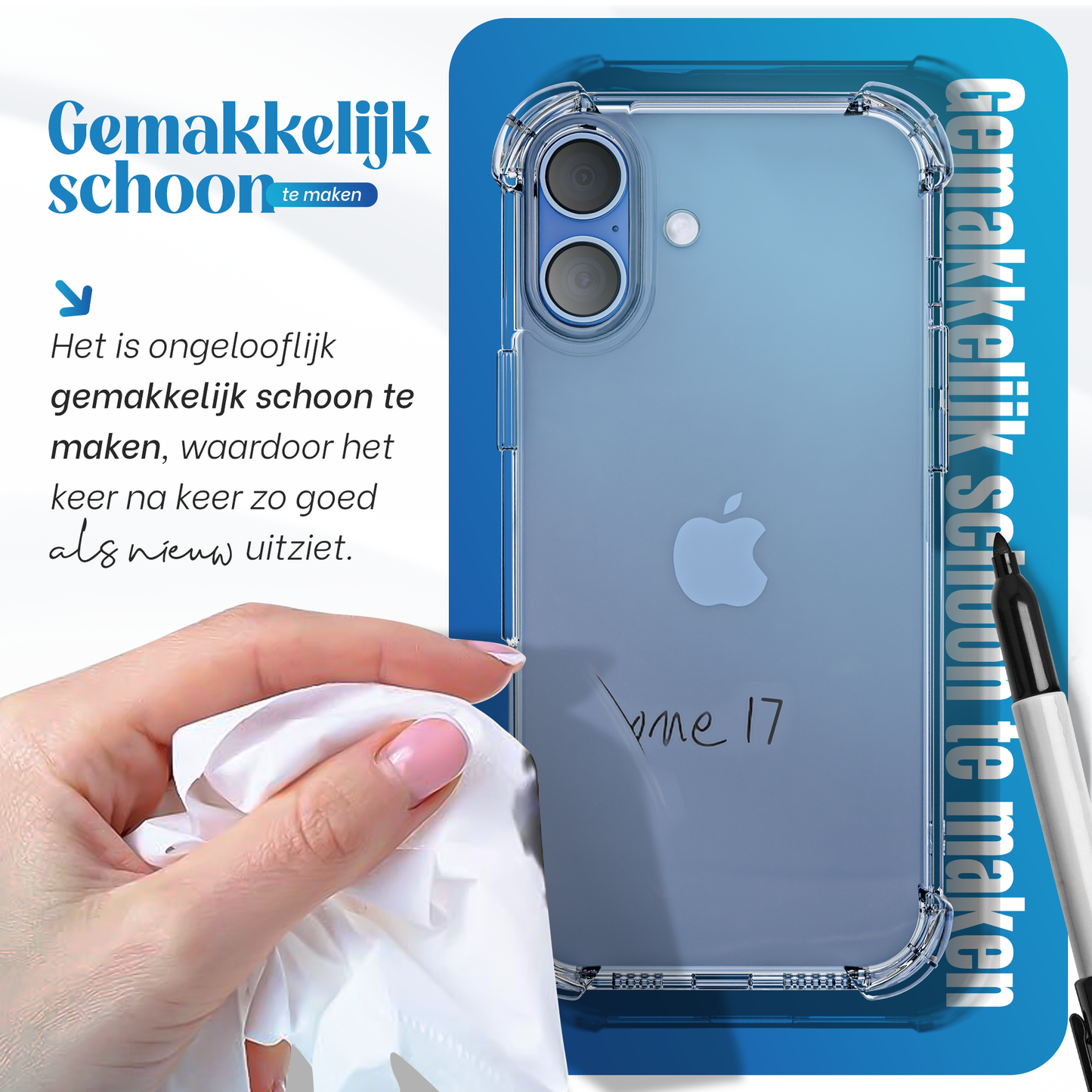 iPhone 17 hoesje Transparant shock proof