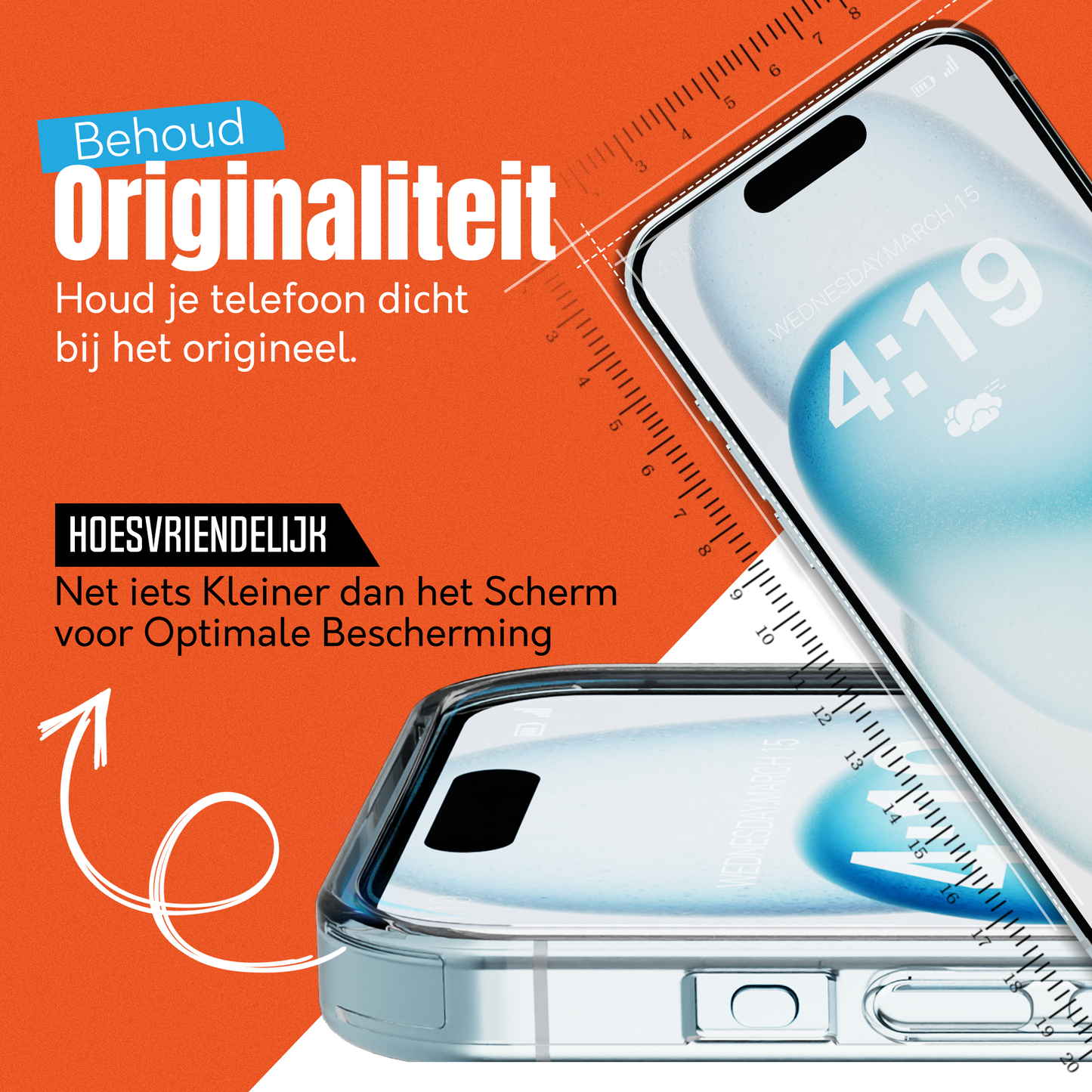 iTech Gehard Glas Screenprotector voor iPhone 15