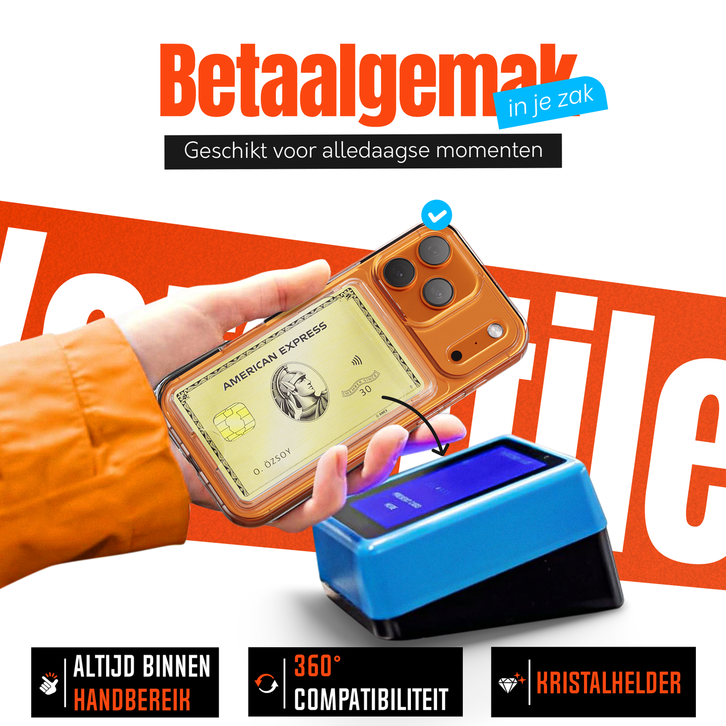 iPhone 17 Pro Max hoesje Pasjeshouder Transparant
