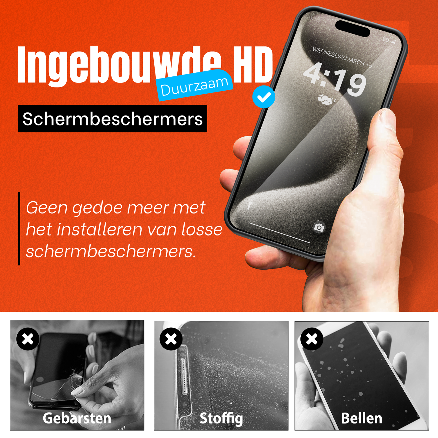 My Case Combo: Zwarte Siliconen Hoes met 2 Screenprotectors voor iPhone 15 Pro Max – Extra Veiligheid