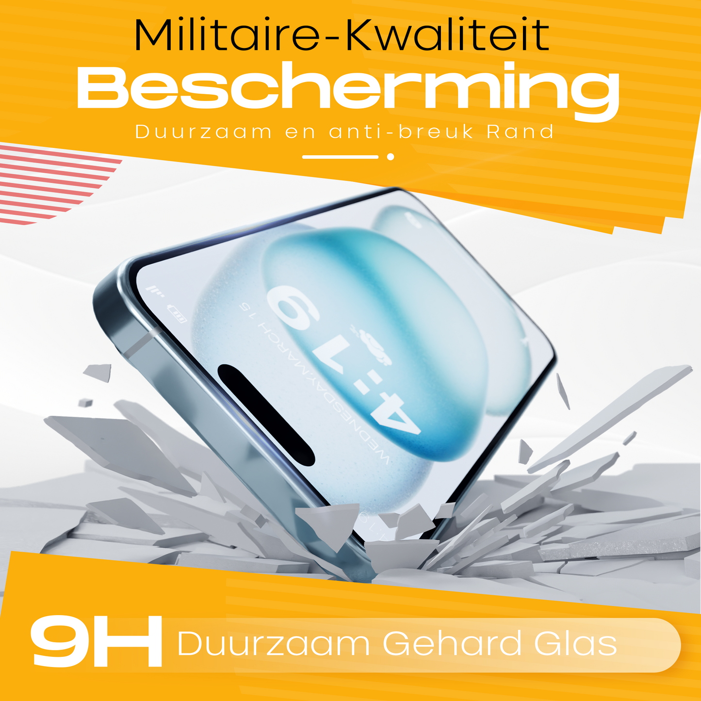 Solutionss4 Screenprotector voor iPhone 15 – Case Vriendelijk