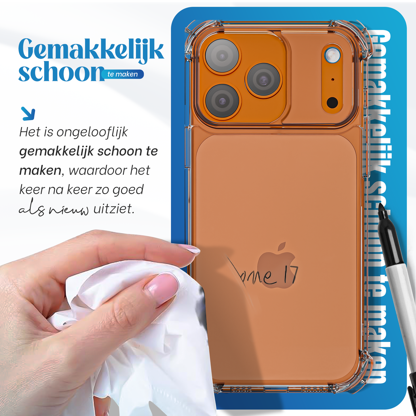 iPhone 17 Pro Max Hoesje Transparant - screen protector