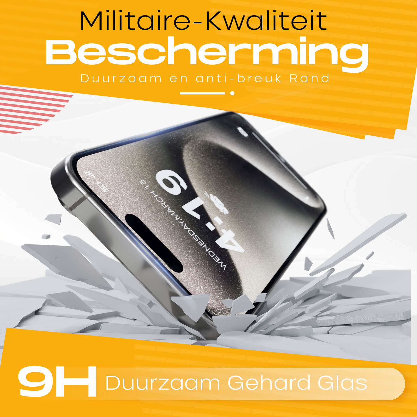 Solutionss4 Screenprotector voor iPhone 15 Pro – Case Vriendelijk