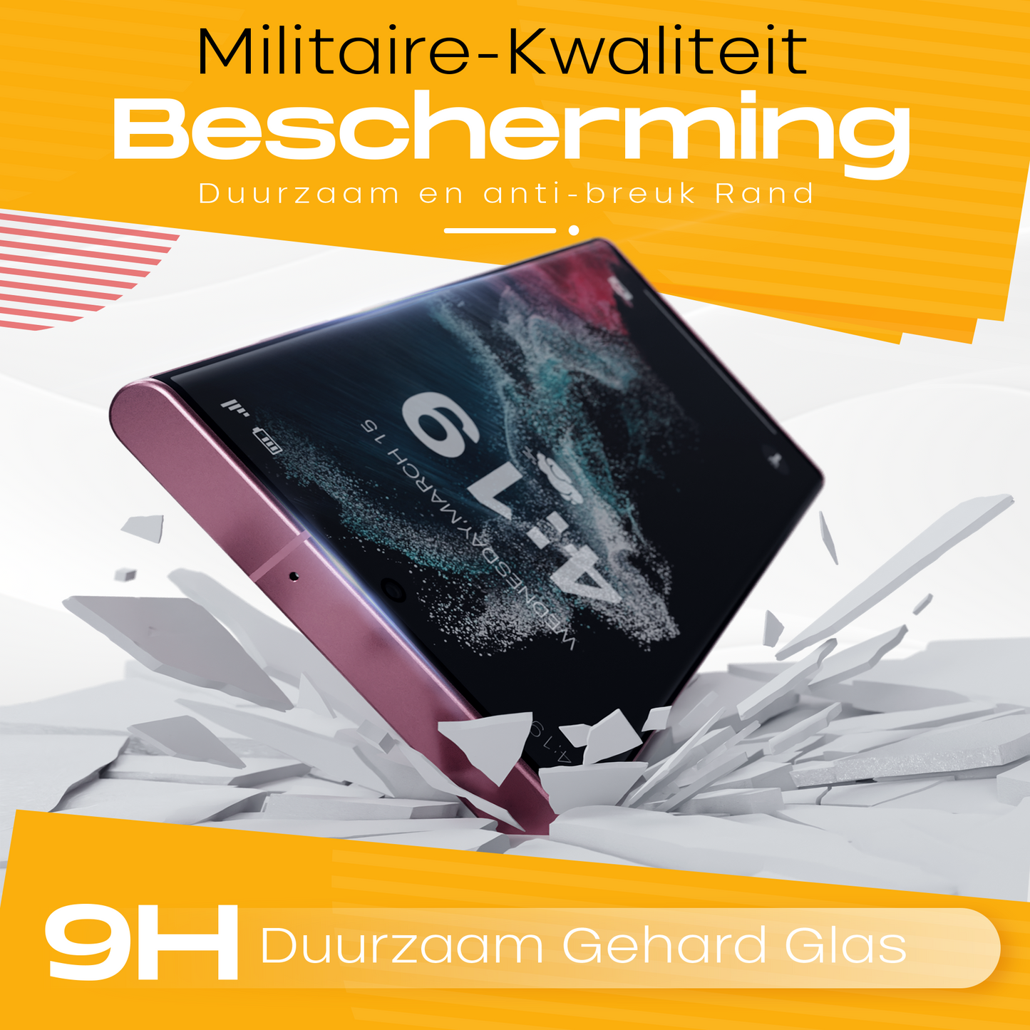 Solutionss4 Screenprotector voor Samsung Galaxy S22 Ultra – Case Vriendelijk