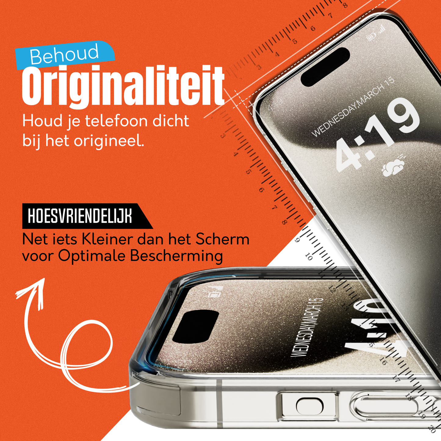 iTech Gehard Glas Screenprotector voor iPhone 15 Pro