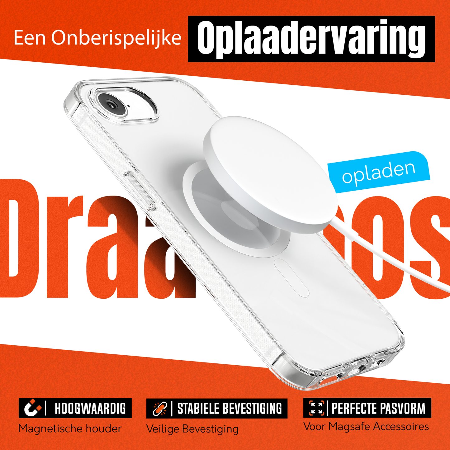 My Case Transparant MagSafe Hoesje voor iPhone 16e – Slank, Sterk & MagSafe-Klaar
